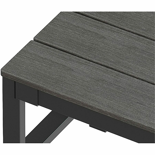 Lorell Faux Wood Outdoor Bench 17.8" Height x 72" Width x 17.8" Depth - Material: Faux Wood, Polystyrene - Finish: Gray - Sturdy, Easy to Clean - For Outdoor (LLR42670)