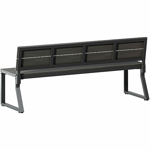 Lorell Faux Wood Outdoor Bench 17.8" Height x 72" Width x 17.8" Depth - Material: Faux Wood, Polystyrene - Finish: Gray - Backrest, Easy to Clean, Sturdy - For Outdoor (LLR42671)