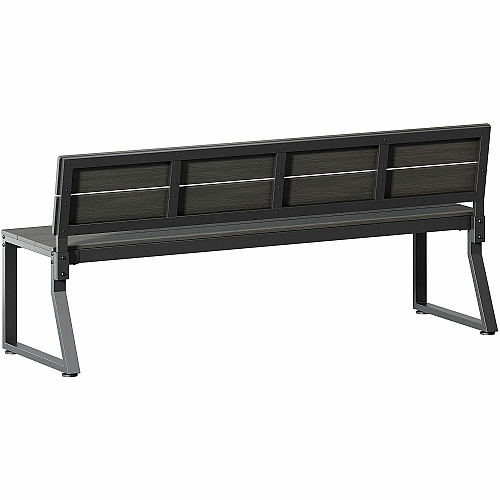 Lorell Faux Wood Outdoor Bench 17.8" Height x 72" Width x 17.8" Depth - Material: Faux Wood, Polystyrene - Finish: Gray - Backrest, Easy to Clean, Sturdy - For Outdoor (LLR42671)