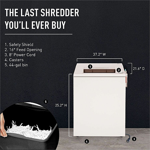 ideal. 4003 Cross-Cut P-4 Shredder Continuous Shredder - Cross Cut - 26 Per Pass - for shredding Paper, Paper Clip, Staples, CD, DVD, Credit Card - P-4 - 44 gal Wastebin Capacity - 1304.97 W - White - 1 Each (IDEDSH0396OH)