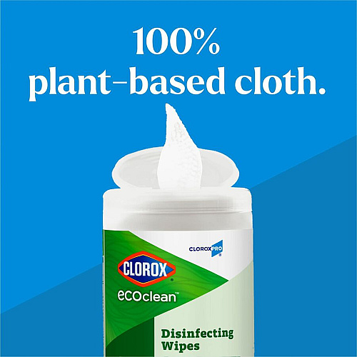 CloroxPro&trade; EcoClean Disinfecting Wipes For Multi Surface, Multipurpose - Ready-To-Use - Wipe - Disinfectant, Dye-free, Bleach-free, Ammonia-free - Green - 75 Each (60605)
