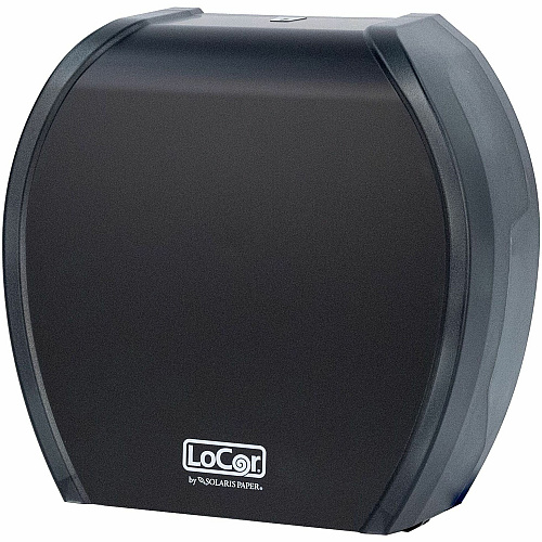 LoCor Paper Jumbo Bath Tissue Dispenser Roll Dispenser - 4.8" Height x 12" Width x 11.8" Depth - Matte Black - 1 Each (D67033N)