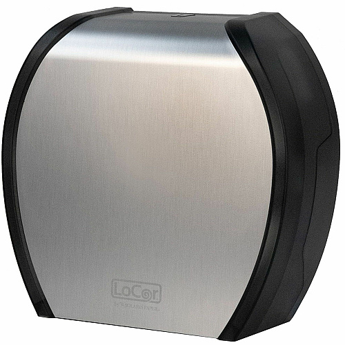 LoCor Paper Jumbo Bath Tissue Dispenser Roll Dispenser - 4.8" Height x 12" Width x 11.8" Depth - Stainless - 1 Each (D67031N)