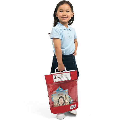 Seat Sack 10-Count Read-n-Go Book Baggie Bundle 10.50" Width x 2" Depth - Apple Red - Poly Cotton - Classroom, School - 1 Carton (10080BUNDLE)