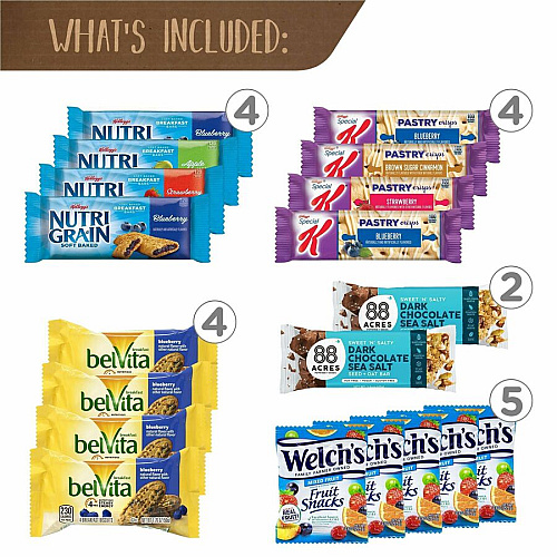 Snack Box Pros Breakfast Snack Box Assorted - 5 lb - 41 / Carton (70000002)