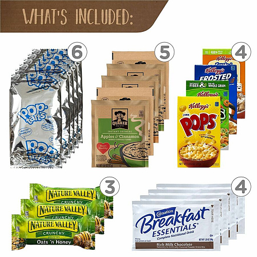 Snack Box Pros Breakfast Snack Box Assorted - 5 lb - 41 / Carton (70000002)