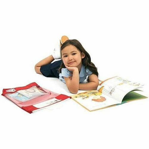 Seat Sack Read-n-Go Carrying Case (Pouch) Book - Red Poly Cotton, Fabric Body - Handle - 16" Height x 10.5" Width x 2" Depth - 1 Carton (80191)