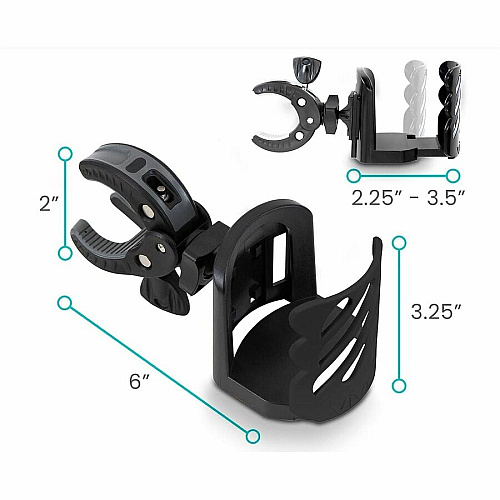 Seat Sack 48-Count Cup Holders Horizontal, Vertical - 3.5" Height x 6" Depth - Composite - Black - Adjustable Clamp, Expendable Base, Clip-on, Pivot, Non-slip, Textured, Removable, Swivel, Durable - 1 Carton (MOB1024XL)