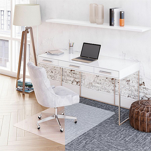 Deflecto SuperGrip Chairmat Hard Floor, Carpet, Chair - 60" Length x 46" Width - Lip Size 25" Length x 12" Width - Vinyl - Clear - 1 Each (CM23442FSPRC)