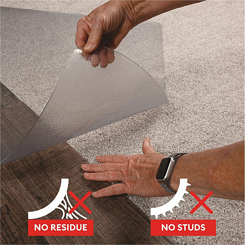 Deflecto SuperGrip Chairmat Hard Floor, Carpet, Chair - 53" Length x 45" Width - Rectangular - Vinyl - 1 Each (CM23242SPRC)