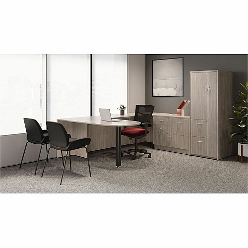 Lorell Multifunctional Mesh Mid-back Executive Chair Real Red Seat Color - Mesh Back Material - Mid Back - 1 Each (LLR6200102)
