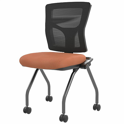 Lorell Conjure Mesh Training Chairs Canyon Cordovan Seat Color - Polyurethane Foam Seat Material - Mesh Back Material - 2 / Carton (LLR6202026)
