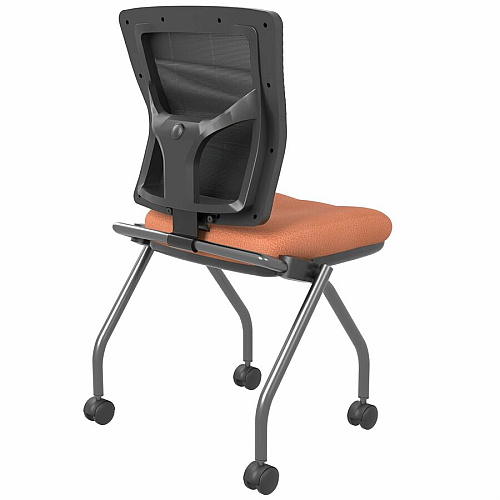 Lorell Conjure Mesh Training Chairs Canyon Cordovan Seat Color - Polyurethane Foam Seat Material - Mesh Back Material - 2 / Carton (LLR6202026)
