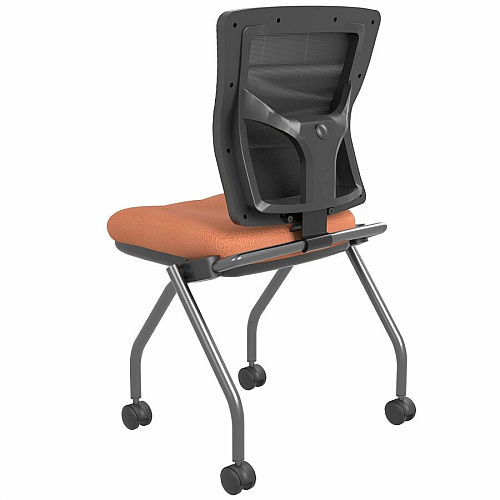 Lorell Conjure Mesh Training Chairs Canyon Cordovan Seat Color - Polyurethane Foam Seat Material - Mesh Back Material - 2 / Carton (LLR6202026)