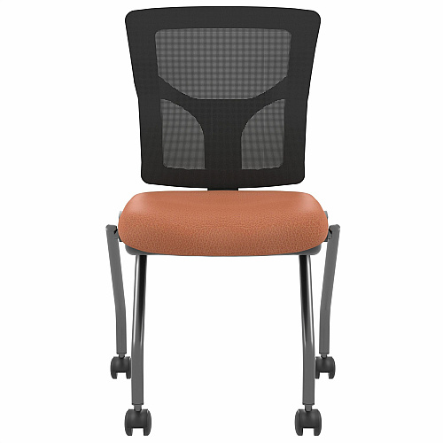 Lorell Conjure Mesh Training Chairs Canyon Cordovan Seat Color - Polyurethane Foam Seat Material - Mesh Back Material - 2 / Carton (LLR6202026)
