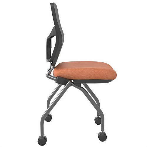 Lorell Conjure Mesh Training Chairs Canyon Cordovan Seat Color - Polyurethane Foam Seat Material - Mesh Back Material - 2 / Carton (LLR6202026)