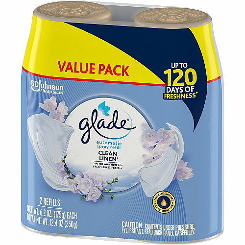 Glade Automatic Spray Refill Value Pack 12.4 fl oz (0.4 quart) - 70 Day - Long Lasting - 2/Pack - 3 / Carton (375366CT)