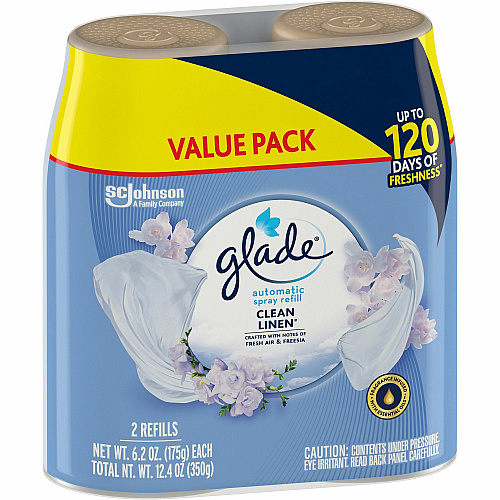Glade Automatic Spray Refill Value Pack 12.4 fl oz (0.4 quart) - 70 Day - Long Lasting - 2/Pack - 3 / Carton (375366CT)