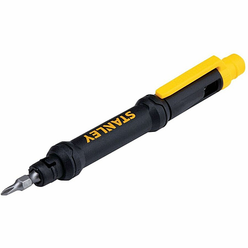 Stanley Tools 4-Way Pen Screwdriver 5.4" Length - Black, Yellow - Magnetic, Magnetic Tip, Pocket Clip - 1 Each (STHT60082)