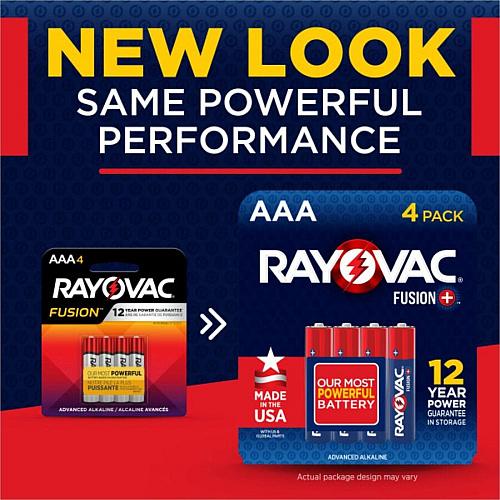 Rayovac Fusion Battery For Microphone, Video Game Controller, Toy, Headset, Remote Control Aircraft, High Drain Device - AAA - 8/Pack - 4 / Carton (8248TFUS1CT)