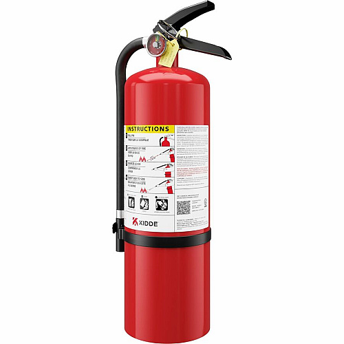 Kidde Pro 10 MP-1 Fire Extinguisher 10 lb Capacity - A: Common Combustibles, B: Flammable Liquids, C: Live Electrical Equipment - Rechargeable, Safety Pin - Red (21032149)