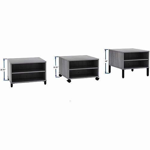 Lorell Reception Table Height Adjustable - 24" Table Top Width x 24" Table Top Depth - 20" Height - Reception, Storage - Weathered Charcoal, Laminated - Metal - 1 Each (69203)