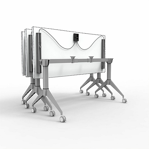 Lorell Spry Nesting Training Table Base Silver Folding Base - 2 Legs - 29.50" Height - Training - Assembly Required - Cold-rolled Steel (CRS) - 1 Each (60758)