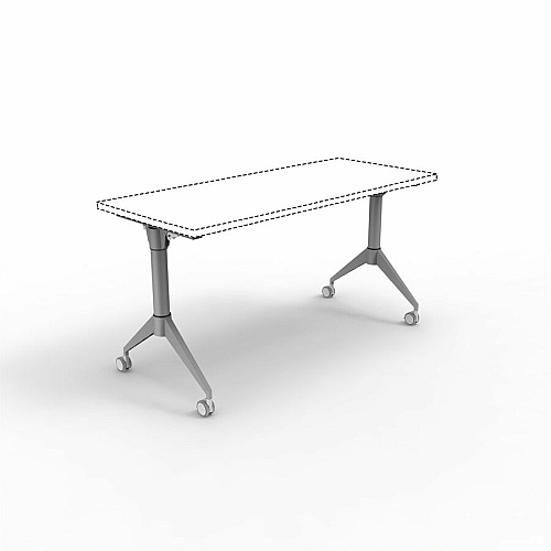 Lorell Spry Nesting Training Table Base Silver Folding Base - 2 Legs - 29.50" Height - Training - Assembly Required - Cold-rolled Steel (CRS) - 1 Each (60758)