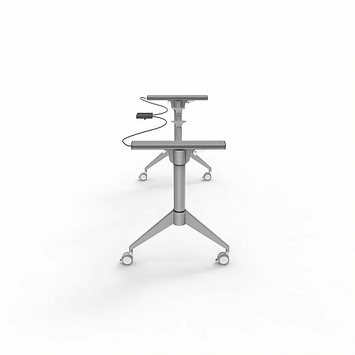 Lorell Spry Nesting Training Table Base Silver Folding Base - 2 Legs - 29.50" Height - Training - Assembly Required - Cold-rolled Steel (CRS) - 1 Each (60758)