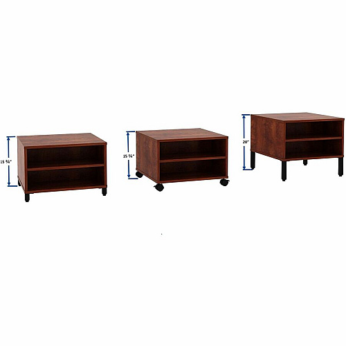 Lorell Reception Table Height Adjustable - 24" Table Top Width x 24" Table Top Depth - 20" Height - Reception, Storage - Cherry, Laminated - Metal - 1 Each (69201)