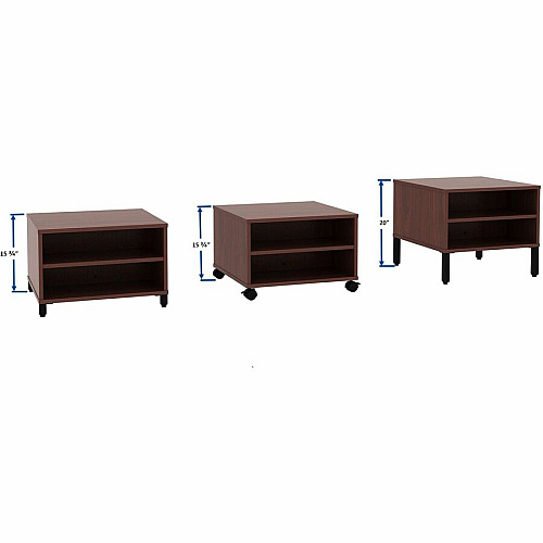 Lorell Reception Table Height Adjustable - 24" Table Top Width x 24" Table Top Depth - 20" Height - Reception, Storage - Mahogany, Laminated - Metal - 1 Each (69200)