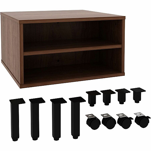 Lorell Reception Table Height Adjustable - 24" Table Top Width x 24" Table Top Depth - 20" Height - Reception, Storage - Walnut, Laminated - Metal - 1 Each (69202)