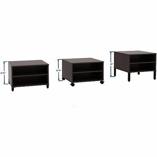 Lorell Reception Table Height Adjustable - 24" Table Top Width x 24" Table Top Depth - 20" Height - Reception, Storage - Espresso, Laminated - Metal - 1 Each (69204)