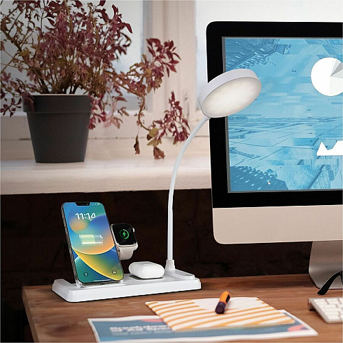 OttLite LED Desk Light with Multi Charging Station (VW2009)