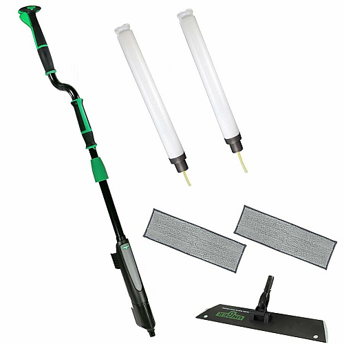 Unger Excella Floor Cleaning Straight Kit MicroFiber Head - Non-slip, Lightweight - Black, Green, Gray - 1 / Carton (EFKT1)