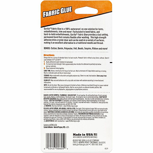 Gorilla Glue Fabric Glue 2.50 fl oz - Clear - 1 Each (8025501)