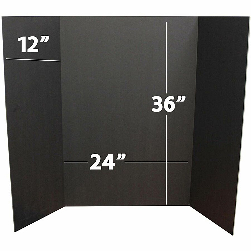 Flipside Products Flipside Foam Project Display Boards 36" Board Height x 48" Board Width - Black Foam Board Surface - Durable, Smooth, Sturdy, Tri-fold - 10 / Pack (3050810)