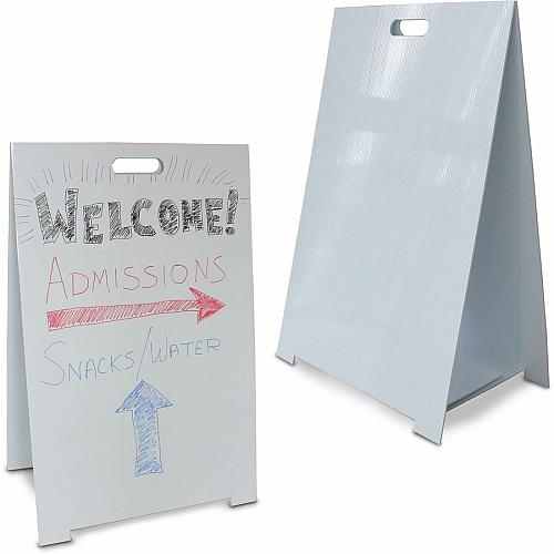 Flipside Products Flipside Premium Dry-Erase Marquee Easel White Corrugated Plastic Surface - Sturdy, Lightweight, Foldable, Handle, Ghost Resistant - Assembly Required - 1 Each (31276)