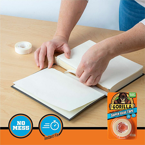 Gorilla Glue Super Glue Tape Clear - For Multipurpose, Indoor, Outdoor, Craft Project, School, Plastic, Wood, Metal - 1 Each (109340)