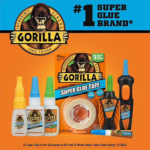 Gorilla Glue Super Glue Tape Clear - For Multipurpose, Indoor, Outdoor, Craft Project, School, Plastic, Wood, Metal - 1 Each (109340)