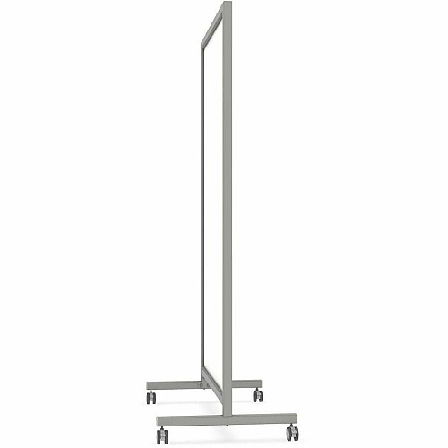 Ghent EZ Mobile Glassboard 36" (3 ft) Width x 72" (6 ft) Height - White Glass Surface - Gray Satin Aluminum, Silver Frame - Double-sided, Durable, Casters, Ghost Resistant, Stain Resistant, Heavy Duty, Locking Casters - Assembly Required - 1 (EZ1NA7538WH)