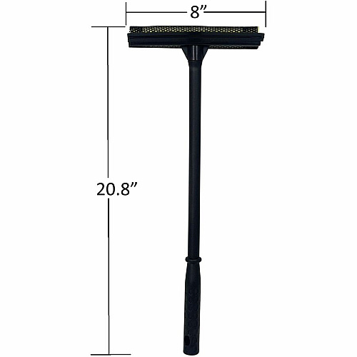 Genuine Joe Window Cleaner/Squeegee Tool 20" Polypropylene Handle8" Width - Handle, Soft Rubber, Comfort Grip - Black, Yellow - 1Each (74580)