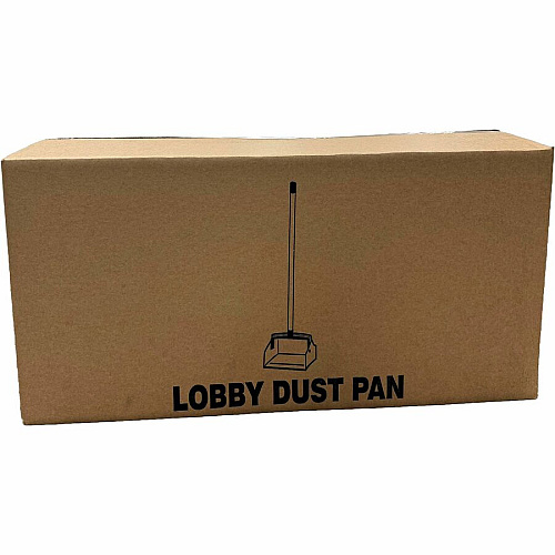 Genuine Joe Lobby Dust Pan 11.50" Wide - 30" Aluminum Handle - Black, Silver - 6 / Carton (85237CT)