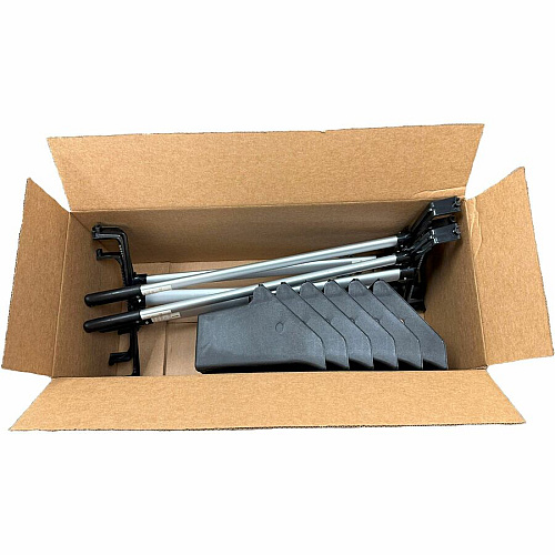 Genuine Joe Lobby Dust Pan 11.50" Wide - 30" Aluminum Handle - Black, Silver - 6 / Carton (85237CT)