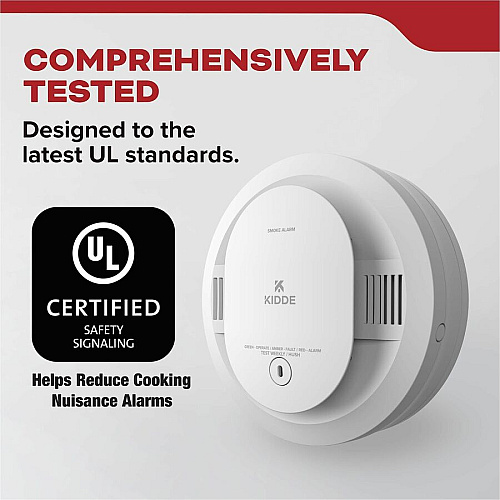 Kidde Smoke Alarm 85 dB - Visual, Audible - Surface Mount, Wall Mountable, Ceiling Mountable - Red, Green, Amber - White (21031447)