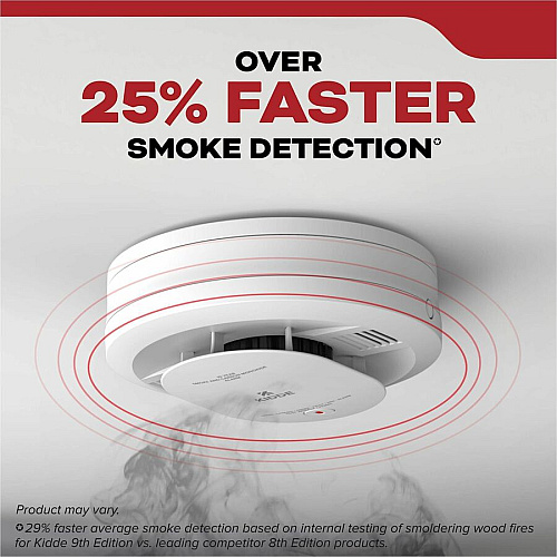 Kidde Smoke Alarm 85 dB - Visual, Audible - Surface Mount, Wall Mountable, Ceiling Mountable - Red, Green, Amber - White (21031447)