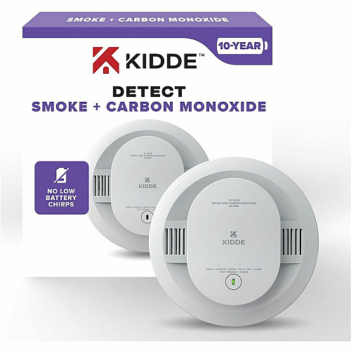 Kidde Combo Carbon Monoxide/Smoke Alarm 85 dB - Audible, Visual - Surface Mount, Wall Mountable, Ceiling Mountable - Red, Green, Amber - White (21031502)