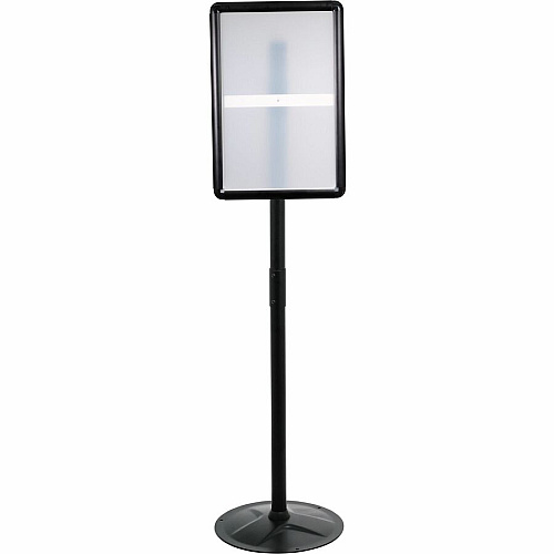 Kantek Floor Stand Sign Holder Print/Message - "Portrait, Landscape - 51" Height - Heavy Duty, Impact Resistant - High Traffic Area, Display, Sign, Indoor, Outdoor - Steel - Black - 1 Each (SH817)