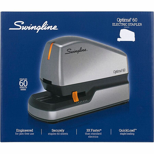 Swingline Optima 60 Electric Stapler Staples Upto 60 Sheet - Silver - 1 Each (48210A)