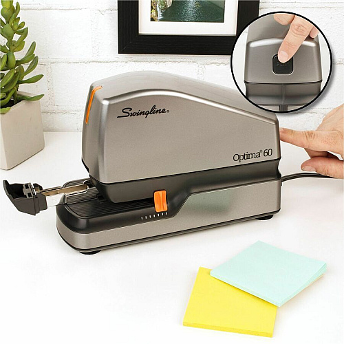 Swingline Optima 60 Electric Stapler Staples Upto 60 Sheet - Silver - 1 Each (48210A)